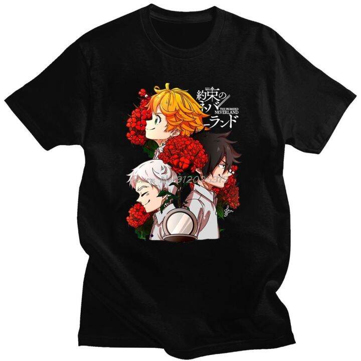 cod-เสื้อยืดแขนสั้นลําลอง-คอกลม-ผ้าฝ้าย-พิมพ์ลายอนิเมะ-promised-neverland-สไตล์ญี่ปุ่น-สําหรับผู้ชายs-5xl-ms90