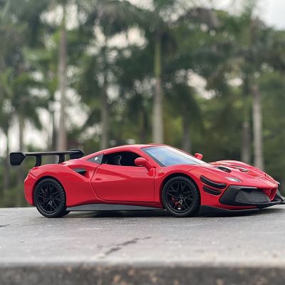 1:32 Ferraris 488 Supercar Alloy Car Diecasts amp; Toy Vehicles Car Model Sound and light Pull back Car Toys For Kids Gifts