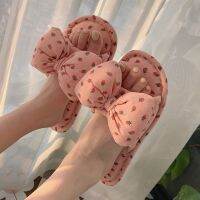 2022 female Summer Sandals Strawberry Print Women Slippers Butterfly Knot Slides Home Outdoor Flip Flops Causal Footwear Shoes