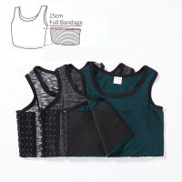 Full ผ้าพันแผล Binder ด้านข้างหัวเข็มขัด Breathable ที่รัดหน้าอกทอมบอย Corset แน่นมาก Tomboy