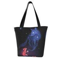 Celestial Fox Shopping Bag Moon Star Night Business Woman Handbag Fashion Reusable Cloth Bags