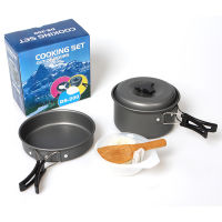 Camping Cookware Kit Lightweight Aluminum Nonstick Boiler Outdoor Cooking Frying Pan Pots for Hiking Picnic BBQ