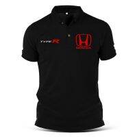 ฮอนด้าเสื้อโปโลผ้าฝ้ายพิมพ์ลายโลโก้ Honda Polo Typer