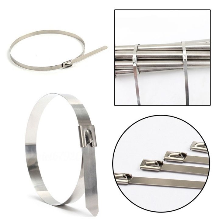 10-25pcs-304-stainless-steel-metal-cable-zip-ties-strap-locking-exhaust-pipe-header