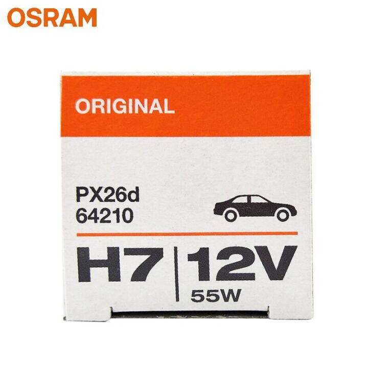 h7-px26d-osram-12v-55w-64210สายเดิมไฟหน้าฮาโลเจนรถยนต์3200k-oem-โคมไฟมาตรฐานผลิตในประเทศเยอรมนี-เดี่ยว