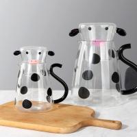 5501800Ml Cow Design เหยือกแก้วมัลติฟังก์ชั่โปร่งใสเหยือกแก้วทนความร้อนแก้วเย็นชานมน้ำกาต้มน้ำเหยือก