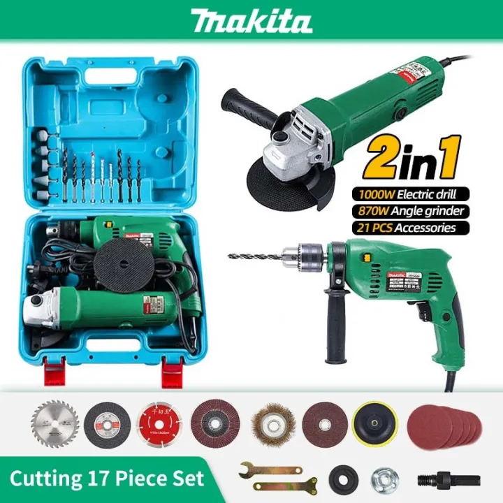 Makita hammer drill 2in1 Electric Impact Drill and grinder Set Grinding