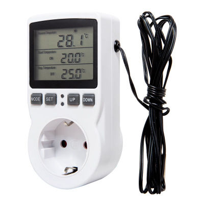 EUUSAUUK Thermostat Timer Socket Digital Temperature Controller Socket Outlet With Timer Switch Sensor Probe Heating Cooling