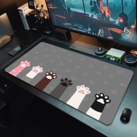 Cat Paw แผ่นรองเมาส์เกมมิ่งขนาดใหญ่ Kawaii แผ่นรองโต๊ะน่ารัก แผ่นรองเมาส์ขนาดใหญ่ Gamer XXL 40x90 ซม. พรมแป้นพิมพ์เมาส์ แผ่นรองเมาส์สำหรับตกแต่งโต๊ะ