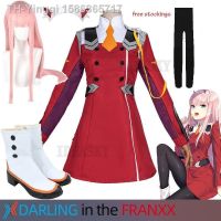 【hot】♝  Querida na fantasia de cosplay franxx para mulheres jogo zero dois vestido sexy bandana peruca sapatos cosplay