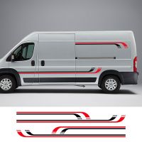 4PCSLot Car Door Stickers For Ford Transit Custom Camper Van Motorhome Long Stripes Graphics Tuning Accessories