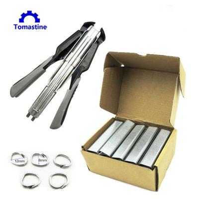 2021Labor-Saving Hog Ring Pliers and 2500 pcs C Type Nails Animal Wire Cage Clamp Hand Tools for Poultry Chicken Pig Bird Pet Cage