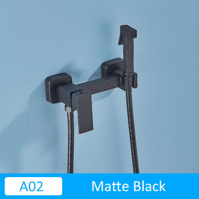 Quyanre Matte Black Bidet Shower Faucet Solid Brass Bidet Faucet Muslim Ducha Higienica Hot Cold Water Mixer Tap Toilet Faucets