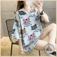 [Alanse] Womens short-sleeved T-shirts 2020 new summer mid-length and long-sleeved baju T Korean-style loose plus size European-style tide clothes Half-sleeved T-shirts tee MURAH studendts Tops