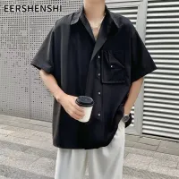 EERSHENSHI เสื้อแขนสั้นพรีเมี่ยม เสื้อลำลองแขนสั้นอินเทรนด์แขนสั้นเสื้อสุดหล่อ