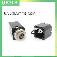 QB7LA Shop 2pc PJ-612A 3Pin 6.35mm 6.5 mono Female power Jack Panel Mount Solder Nut Headphone Connector Socket 1/4 inch Audio Microphone