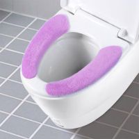 2PCS New Reusable Soft Sticky Toilet Mat Seat Cover Washable Warm Plush Toilet Seat Filling Pad Cushion Home Bathroom Supplies