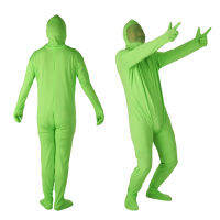 การถ่ายภาพ Chromakey สีเขียวสูทฟรีขนาดผู้ใหญ่สีเขียวบอดี้สูทยืดเครื่องแต่งกายสำหรับภาพวิดีโอเทคนิคพิเศษเทศกาลคอสเพลย์