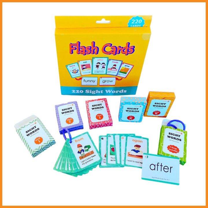 220 Sight Words Flash Cards High-frequency Vocabulary Dodge Dolch ...