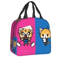 ✚∋ Aggretsuko Fenneko Insulated Lunch Bag for Women Waterproof Aggressive Retsuko Anime Thermal Cooler Bento Box School Children