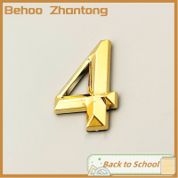 Behoo หมายเลขบ้านทันสมัย7ซม. หมายเลขแผ่นโลหะสติ๊กเกอร์ตัวเลขประตูตัวเลขป้ายแผ่นป้าย