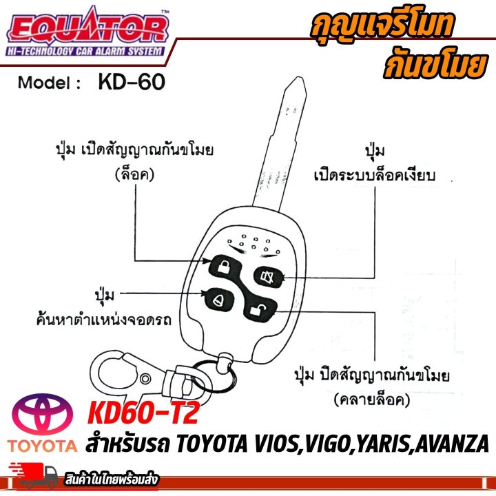 กันขโมยรถ-equator-รุ่นkd60-t2-สำหรับรถ-toyota-vios-vigo-yaris-avanza-สัญญาณกันขโมย-กันขโมยรถยนต์-กุญแจกันขโมย