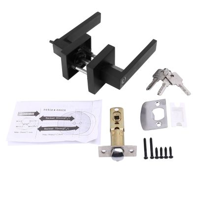 Door Handle Door Handle Lock Square Channel Privacy Mask Interior Bedroom Room Bathroom Three-Bar Spherical Lock