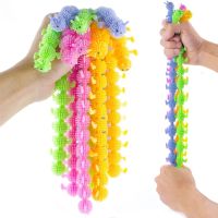 【CW】 Caterpillars Fidget Sensory Anxiety Stress Fuzzy Stretchy Worm Supplies