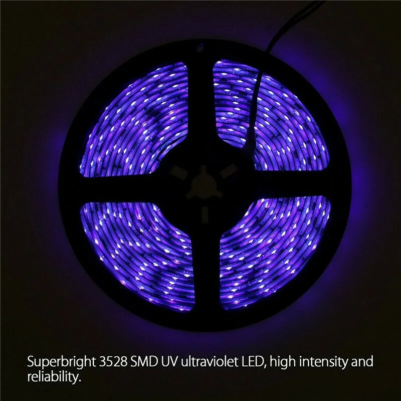 10M Led Uv Light Strip Ultraviolet Flexible Purple 33Ft Blacklight 600 Leds  Disinfect Light Strip | Lazada.Vn