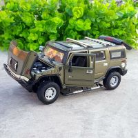 H2 HUMMER โมเดลรถโลหะผสมหล่อจากโลหะรถออฟโรดของสะสมแบบจำลองสูงเครื่องประดับของเล่นสำหรับเด็ก