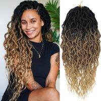 Sambraid Faux Locs แฮร์พีซถักเปียเทพธิดาผมเปียแฮร์พีซถักเปียที่มีปลายหยิกสังเคราะห์สำหรับผู้หญิง