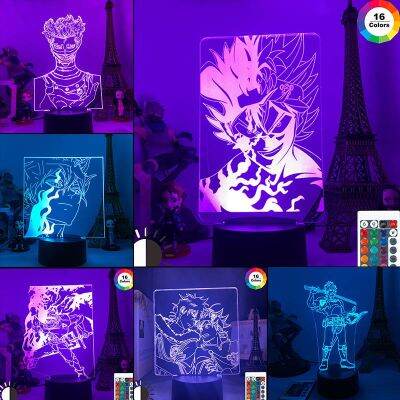 โมเดลโคมไฟ รูปการ์ตูน Black Clover-Night Light Touch Remote สําหรับตกแต่งบ้าน พร็อพถ่ายรูป(หมายเหตุเฉพาะแผง!!!)