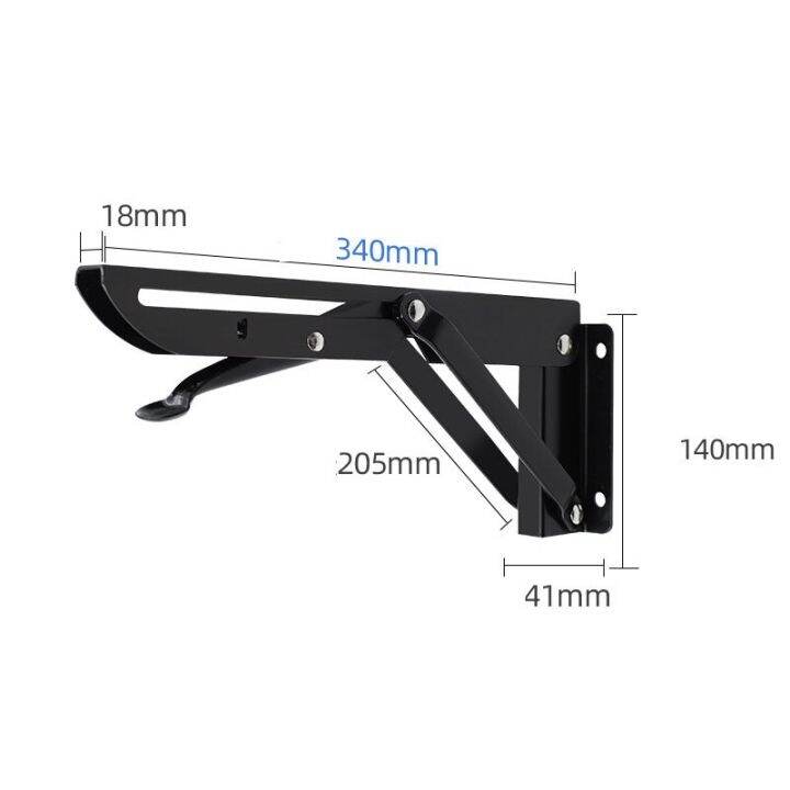 Wall Mount Bracket 8-20inch Stainless Steel Folding Angle Bracket Black ...