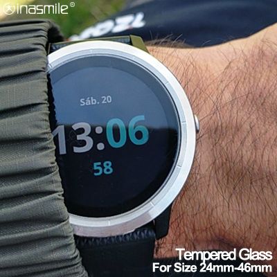 【CW】 Diameter 24-46mm Tempered Glass for galaxy watch 4 gt 2 pro protector film fenix 7 6