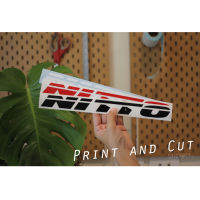 Sticker สติ๊กเกอร์ ลาย NITTO งานไดคัท มีหลายสี หลายขนาดให้เลือก สติ๊กเกอร์ติดได้ทุกที่ สติ๊กเกอร์แต่งรถ แต่งมอเตอร์ไซค์