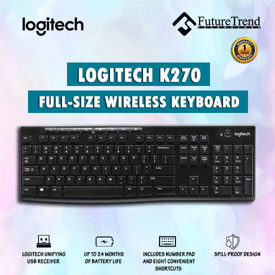 Logitech Wireless Keyboard K270 With Unifying Receiver Lazada 9731