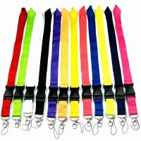 Colorful Black Blank Plain Key Lanyard Badge ID Holders Phone Neck Straps Hanging Rope Keychains Lanyard Rope Phone Charms