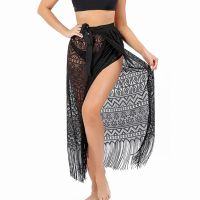 Long Mini Tassel Skirts Women Cover Up Dress Long Lace Wrap Sarongs Bikini Bathing Skirt Women Swimsuit Beachwear