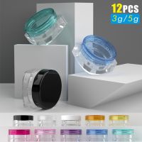 12PCS/Set 3g/5g Jar with MultiColor Lids for Makeup Samples Small Jewelry Beads Charms and Accessories