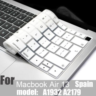 Spanish Laptop color silicone Keyboard Cover For Macbook Air 13 A1932 A2179 Protective film keyboard case For Apple Air13 2020 Keyboard Accessories