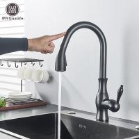 Caldwelllj Black Pull Out Sensor Kitchen Faucet Sensitive Touch Control Mixer For Tap