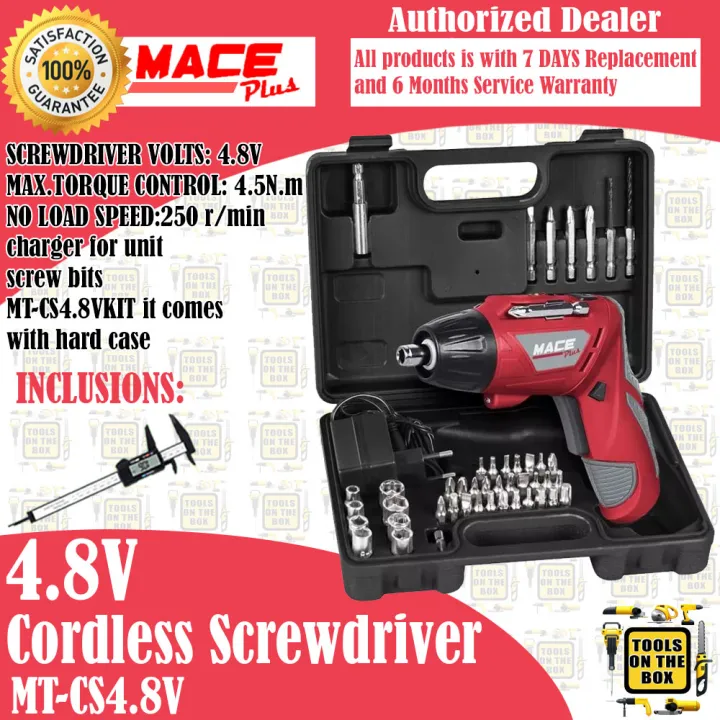 Mace Plus Cordless Screwdriver 4.8V MTCS4.8VKIT with Charger