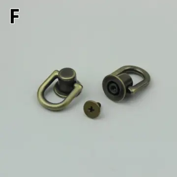 D Rings for Purse, 4 PCS Metal D Ring and Stud Screw, 360 Degree