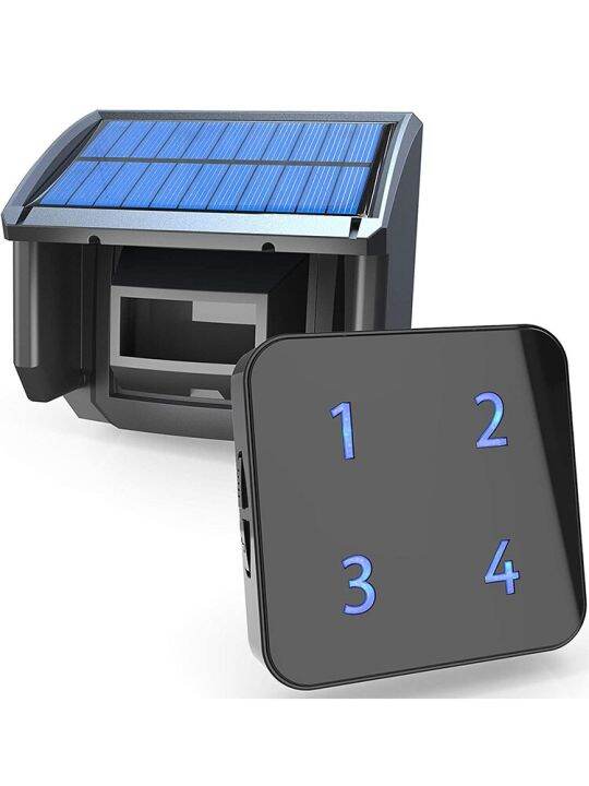 HTZSAFE 400 Meters Solar Wireless Driveway Alarm Outdoor Weather