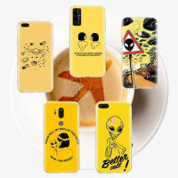 โปร่งใส Protected เคสโทรศัพท์ หรับ iPhone XR 7 6s 6 11 5s XS 5 8 SE Max Plus X Pro ปก BE-219 Yellow Aesthetic Art Alien