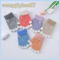 CONGYIYIMO07 หนาขึ้น ถุงมือสำหรับเด็ก ไม่มีนิ้ว ถักนิตติ้ง ถุงมือถักนิตติ้ง การ์ตูนลายการ์ตูน ฤดูหนาวที่อบอุ่น เด็กทารกเด็กๆ