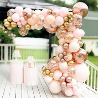 hotx【DT】 Pink Gold Balloons Garland Arch Birthday Kids Wedding Supplies Baby Shower Ballon