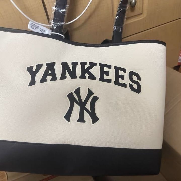 mlb-official-ny-new-ny-large-letter-casual-all-match-portable-horizontal-version-tote-bag-commuter-tote-bag