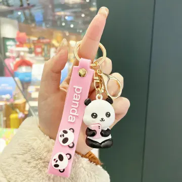 1pc Women's Blue Plush Milk Bear Keychain Lovely Cartoon Bear Bag Pendant  Exquisite Key Ring