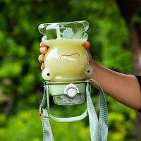 ∋► Double Drink Frog Cups Large Capacity Portable Water Mug Leakproof Multipurpose Straw Juice Bottle Milk Tea Cup for Picnic